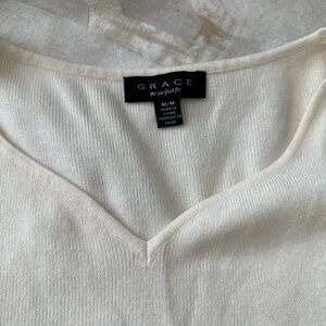 Grace Cream V-Neck Top
